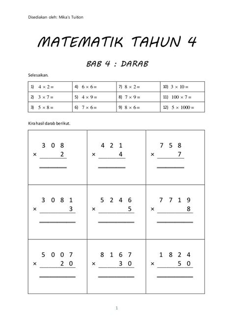 Contoh Soalan Matematik Darjah 4 Image