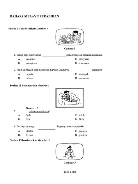 Soalan Objektif Bahasa Melayu Peralihan Image